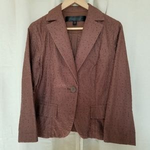 Apostrophe Cotton Eyelet Casual Blazer Brown 10
